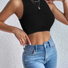 Women's Solid Ribbed Crop Tank Top Casual Sleeveless Basic Summer Top Comfortable Fit Fashionable Trendy