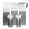 30Pcs/Set Stainless Steel Dinner Black Gold Dinnerware Set Knife Fruit Fork Spoon Cutlery Set Kitchen Tableware Silverware Sets