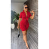 Streetwear Two Piece Set for Women Summer Outfits Pockets Short Sleeve Button-Up Shirt Top Short Sets Party Club Matching Sets