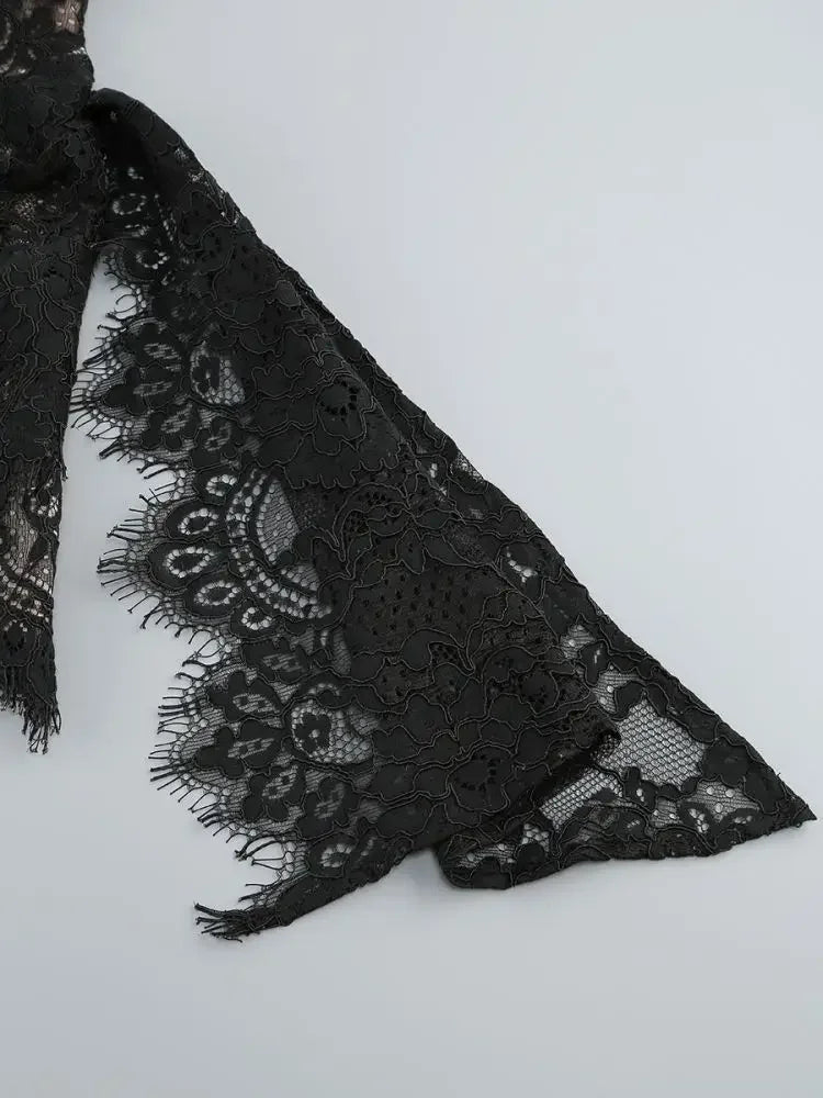 XIAOTANG Elegantes Trägerloses Spitzenkleid für Damen, sexy, modisch, schulterfrei, unregelmäßig gerafft, Bodycon, Nachtclub-Partykleid