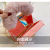 Faux Fur Top Handle Acrylic Party Box Clutch Fashion Purses and Handbags for Women Designer Evening Bag Chain Shoulder Bag