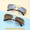 KAMMPT Vintage Rimless Sunglasses Men Women Fashion Oversized Square Shades Eyewear New Double Bridge Gradient UV400 Sun Glasses