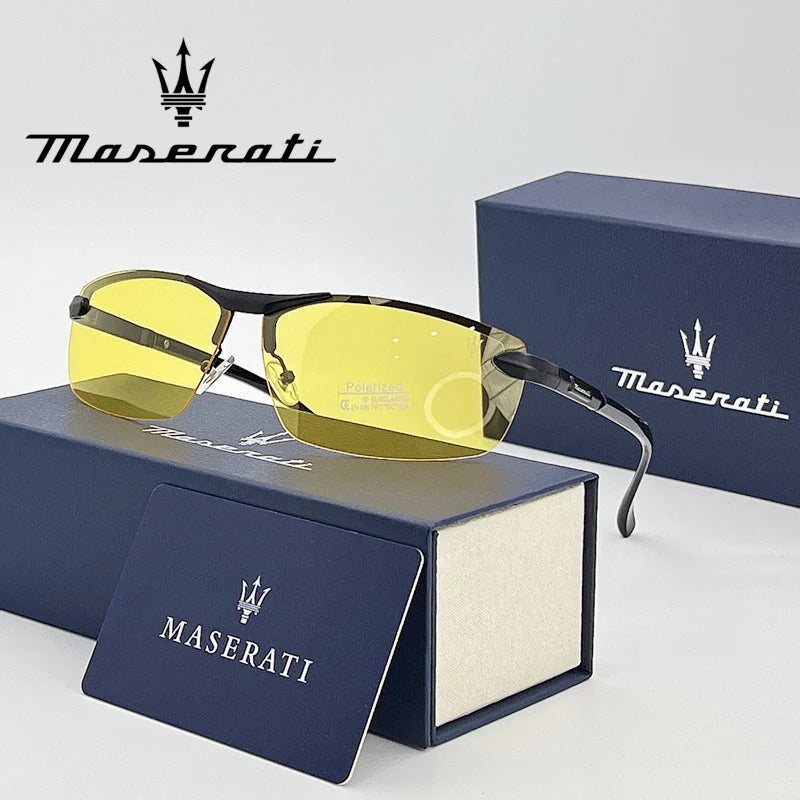 MASERATI Sunglasses New Fashion goggles Stylish Unframed Metal rimmed Shades for Men Women Cool Pose Trendy Design 10785