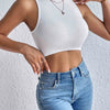 Women's Solid Ribbed Crop Tank Top Casual Sleeveless Basic Summer Top Comfortable Fit Fashionable Trendy