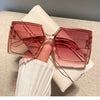 New Vintage Large Frame Sunglasses Women's Brand Designer Square Sun Glasses Women Travel Fashion Eyewear UV400 Gafas De Sol