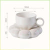 6oz Sunflower Coffee Mug Aesthetic Ceramic Cloud Cup Decorative Saucer Afternoon Tea Water Cup Office Decor Home Mug Drinkware