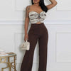 Damen Sommer Trägerloser Jumpsuit Sexy Einteiler Outfits Cut Out Taille Party Jumpsuit Kleidung Damen Langer Rückenfreier Overall
