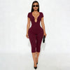 Solid Color Sexy Slim Fit and Slimming Chest U-Neck Jumpsuit, Versatile and Fashionable Jumpsuit Cropped Pants