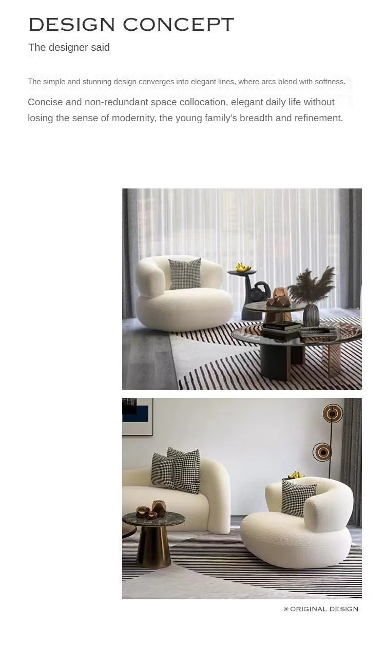 Kleines Wohnzimmer Balkon Freizeit kleines Sofa Lammwolle Einzelsessel Ins-Stil Faul Sofa Stuhl