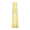 Weird Puss Patchwork Transparente Kleid Damen Elegant Einfarbig Plissiert Trägerlos Ärmellos Rückenfrei Schmal Bankett Party Vestidos