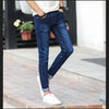Fashion Mens Slim Fit Denim Pencil Pants High Quality Black White Skinny Stretch Jeans Mens High Street Jeans Four Season