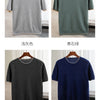 Men's T-shirt 2024 Summer New Knitted Tank Top Fashion Color Block Round Neck Pullover Sweater 100% Pure Wool Short sleeved