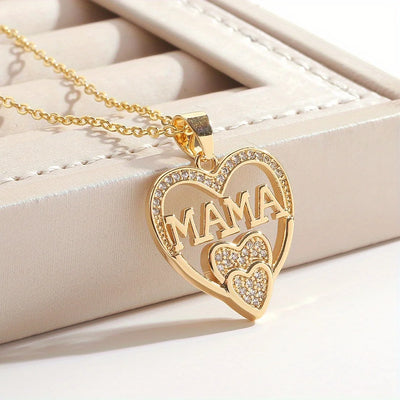 Damen-Halskette mit Mama-Buchstaben, trendiger Partyschmuck, Weihnachts-Halloween-Geschenk, Valentinstagsgeschenk für Frauen, Mütter, Familie, Freunde