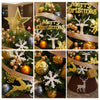 Desktop Mini Christmas Tree Golden Red Ball Flocking Tree With Led Lights Home Ornaments Christmas Decorations Holiday Festive