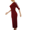 European and American women's fashion white stripe dress