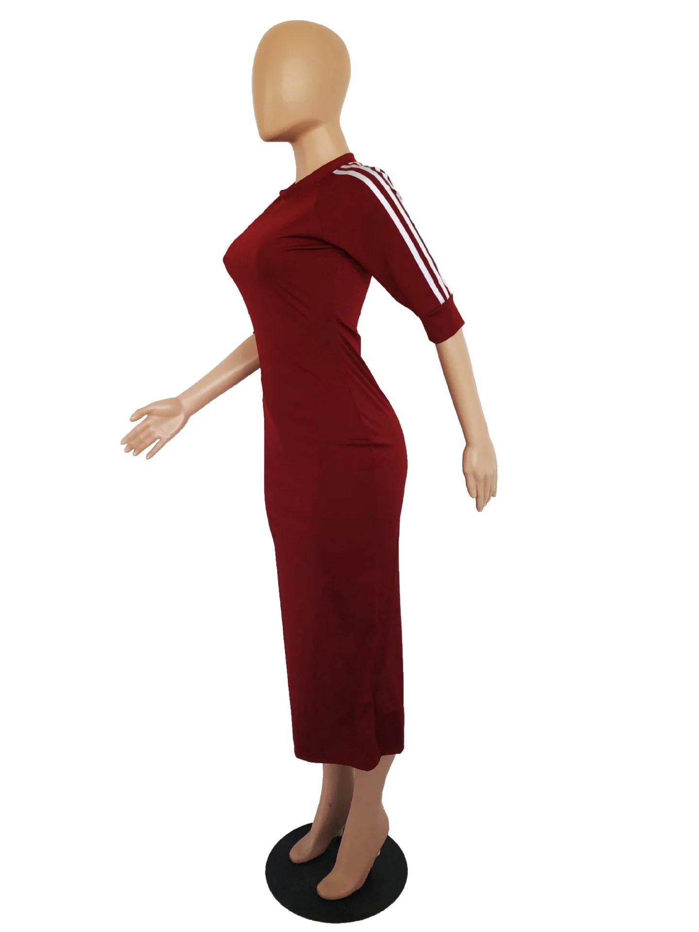 European and American women's fashion white stripe dress