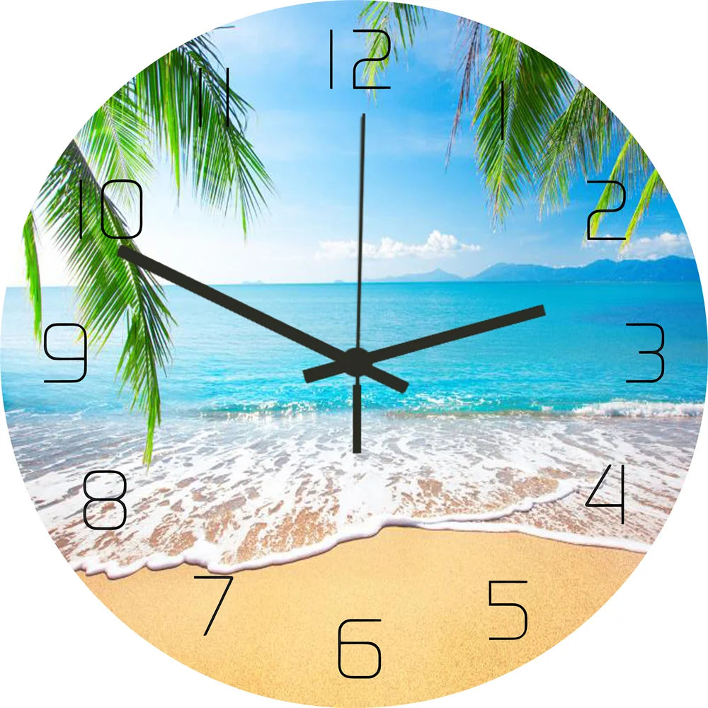 Lustige Frosch Acryl Wanduhr Strand Seestern Schallplatte Marmor Katze Retro Wanddekoration Uhren für Wohnzimmer Schlafzimmer Büro Zuhause