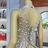 Nightclub Big Pearls Bandage Top Collection Party Shiny Rhinestones Sexy  Backless Singer Dancer Show Party Show Costume dazhu