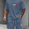 Men's Tracksuit 2 Piece O-neck Short Sleeve Shirt Shorts Set Men's Running Suit Plus Size T shirts Man Clothing Summer T-shirt