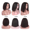 Peruvian Kinky Straight Wig Glueless Short Bob Wigs Human Hair 13X4 Yaki Straight Lace Front Wig Pre Plucked Closure Wig 180%