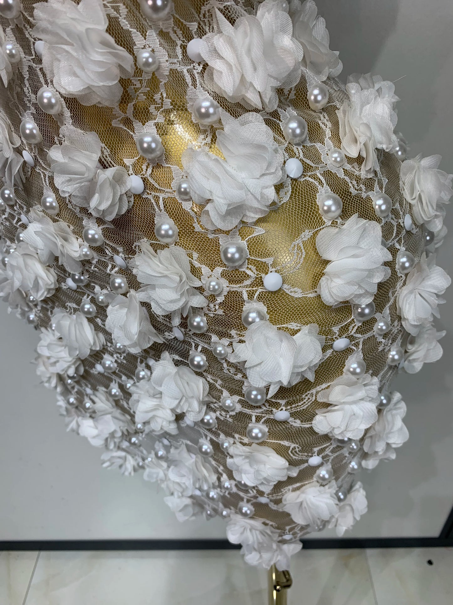 Women Luxury Pink Flowers Pearls Lace See Through Bodycon Mini Dress Birthday Photoshoot Evening Party Nightclub Stage Costume