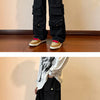 2025 Men Cargo Pants Multi-Pockets Tool Pants Harajuku Mens Vintage Loose Wide Leg Pants Streetwear Casual Hip-Hop Trousers