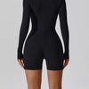 Summer Zipper Workout Jumpsuit Sports Overalls Women Gym Clothing Running Fitness Suits Gym Tracksuit Short Sportswear Yoga Set