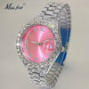 MISSFOX Pink Damen Armbanduhren Luxus Klein Zifferblatt Elegant Quarz Uhr Für Damen Icy Look Party Schmuck Mini Babe So Süß Armbanduhr