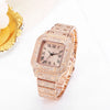 UTHAI L77 Watch For Men Fashion Luxury Gold Square Diamond Full Sky Star Male's Clock Watches Steel Band Quartz Wristwatch
