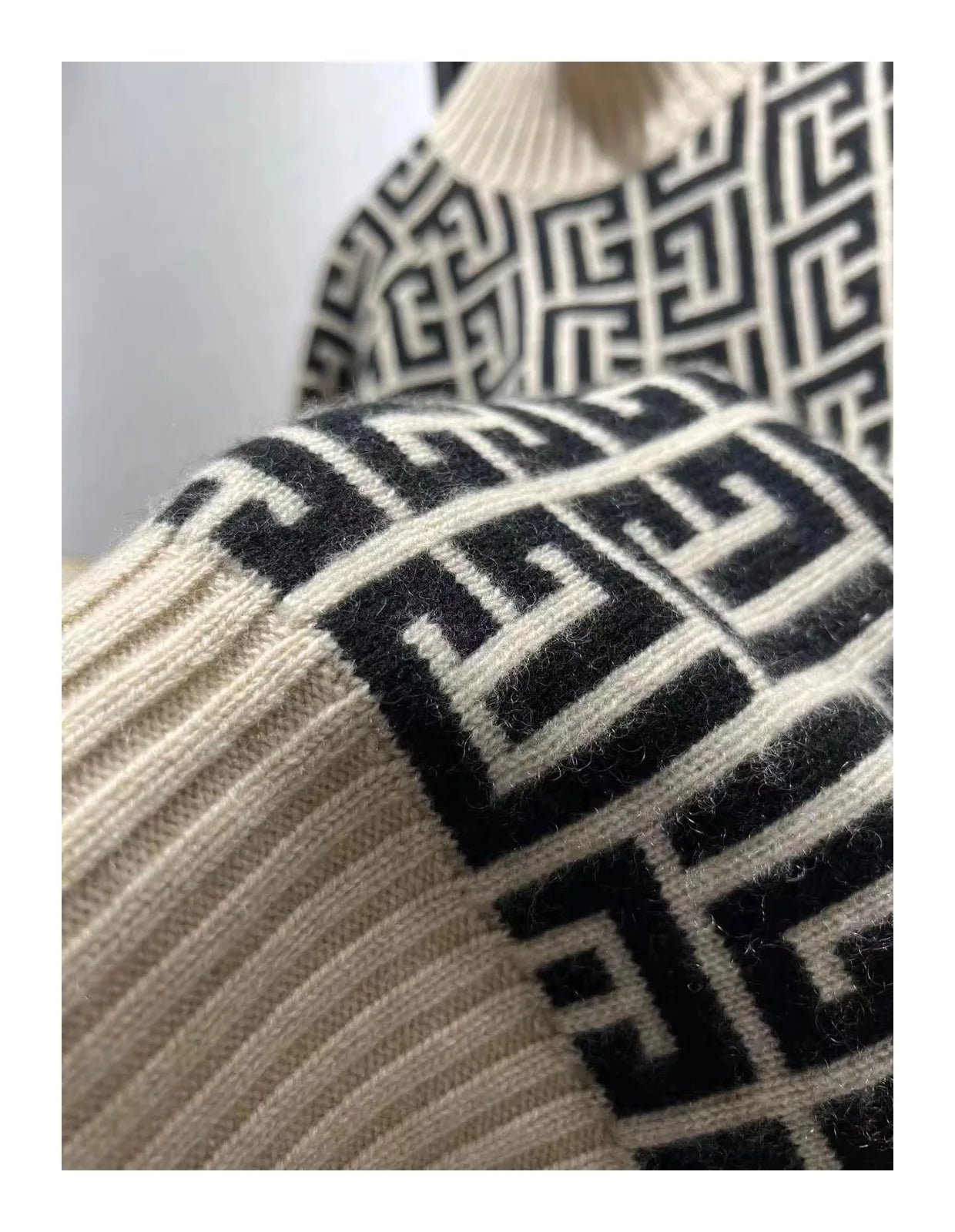 High-End 100% Ziegenwollpullover Damen Stehkragen lockerer Pullover Herbst Winter neuer Stil im Western-Look mit Verjüngungseffekt