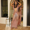 HLJ Sexy Deep V Perspective Sequin Hooded Bodycon Party Club Dresses Women Backless Sleeveless Slim Vestidos Fashion Clothing