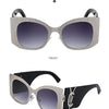 Oversized Cat Eye Sunglasses Women 2024 Luxury Brand Designer Punk Round Sun Glasses For Ladies Trendy Big Frame Eyewear UV400