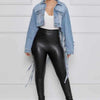 Women Denim Jacket Back Grid Fringe Design Denim Jacket Ladies Spring and Fall Fashion Short Personalized Jacket Coat 2024 New
