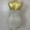 Luxury Sparkle Diamond Tassel Halter Cocktail Dress 2025 Women Elegant Evening Formal Gowns Wedding Party Dresses Stage Costumes