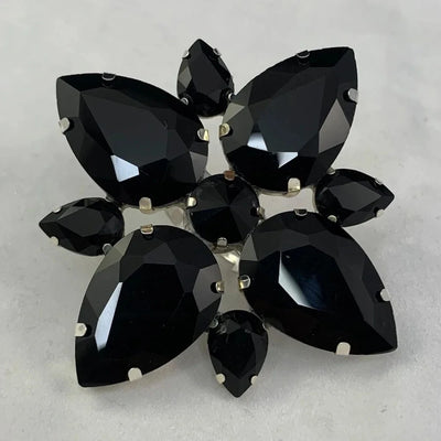 Fashion Black Crystal Ring Large for Women Free Shipping Luxury Adjustable Accessories Rhinestone Exaggerate Ring Finger Jewelry