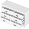3-teiliges Schlafzimmerset Queen-Size Polsterbett mit LED-Beleuchtung, Nachttischen, 3-teiliges Schlafzimmermöbel-Set aus Holz, Weiß