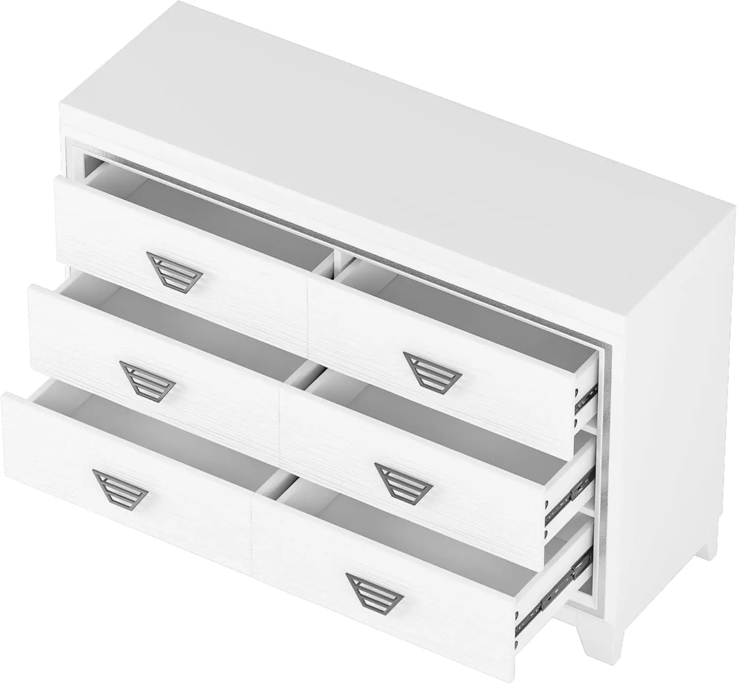 3-teiliges Schlafzimmerset Queen-Size Polsterbett mit LED-Beleuchtung, Nachttischen, 3-teiliges Schlafzimmermöbel-Set aus Holz, Weiß