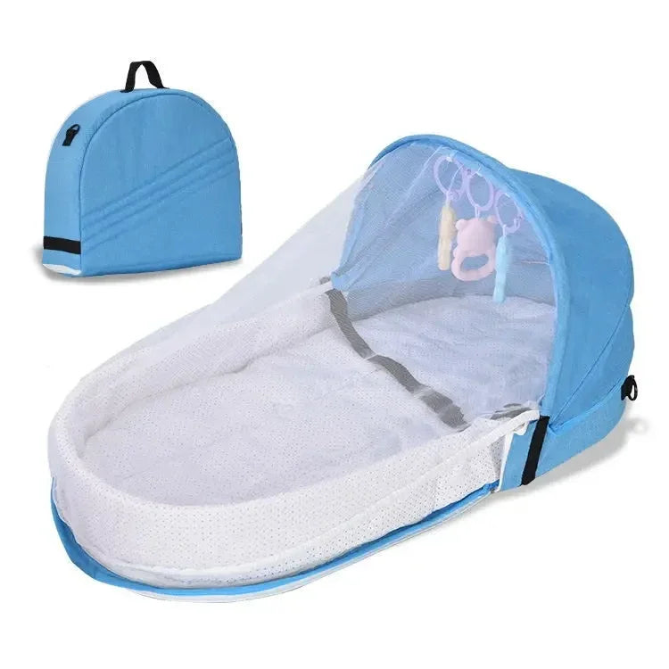 Babybett, faltbar, tragbar, mit Netz und Verdeck, Babynest, tragbares Babybett zum Campen, Säuglingswiege