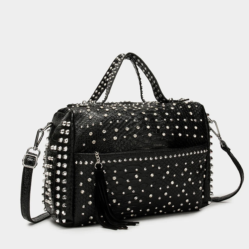 Women's bag luxury designer purses and handbags Shoulder bags vintage Rivet tote bag for women Large capacity travel bag purse