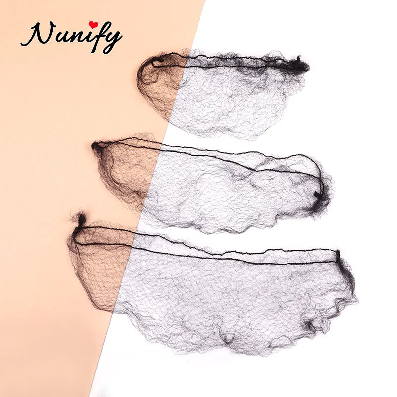 10Mm Invisible Hair Nets For Women Bun 100Pcs Elastic Edge Mesh Wig Net Cap For Hair Styling 24Inch 30Inch 36Inch 40Inch 46Inch