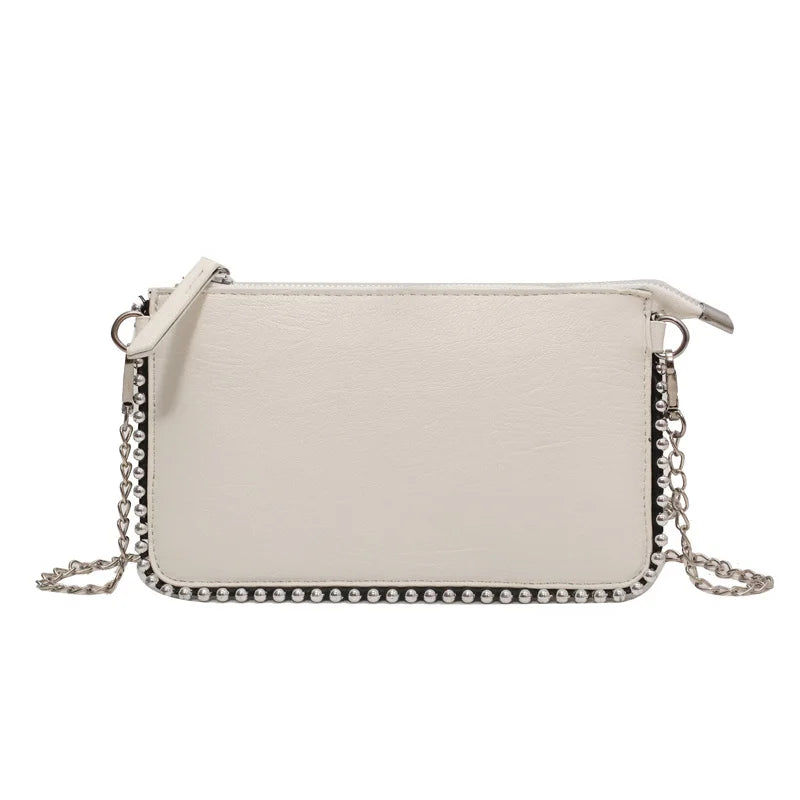 Einfarbige Design-Umhängetaschen für Damen, Mode-Ketten-Handytaschen, Mode-Schulter-Kuriertasche, Sac A Main weiblich