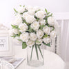 Artificial Flowers Silk Rose Bouquet Leaves Fake Flower For Vase Party Home Table Wedding Valentine's Day Gift Decoration