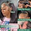 Bob Perücke Echthaar 13X4 Lace Front Perücke 180% Dichte Kurze Glatte Frontale Bob Perücke Transparente Spitze Vorgezupft Mit Babyhaaren