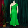 Elegante Kleider für Damen, One Shoulder, ärmellos, Rüschen, Meerjungfrauen-Schnitt, bodenlang, luxuriös, für Geburtstagsfeiern, Dinner, Vestidos Mujer Kleid