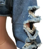 Fashion Zerissene Löcher Langarm Kurze Jeansjacke Damen Trend Streetwear Freizeit Oberbekleidung Damen Doppelknopf Splicing Mantel