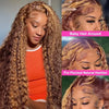4/27 Highlight Wig Human Hair Deep Wave Hd Lace Wigs 36 Inch Curly Glueless Wigs Human Hair Colored Women Wigs On Clearance Sale