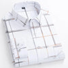 Men's Print Shirt Autumn Spring Long Sleeve Thin Non Iron Fashion Business Causal Social Anti-wrinkle Plaid Slim Fit Chemise Hom