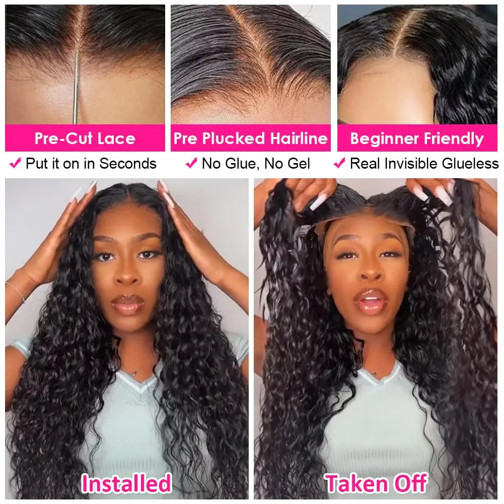 Loose Deep Wave Human Hair Wigs For Women Human Hair Glueless Wig Human Hair Ready To Wear Pre Plucked Brazilian Raw Human Hair