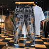 Herren Jeans Bestickte Beinschlankmachende Hose Lässige Streetwear Vielseitige Personalisierte Bleistifthose Herrenbekleidung Frühjahr 2024 Neu