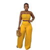Pant Set Women Two Piece Sets Sexy Sleeveless Tops Drawstring Wide Leg Long Pants High Waist Y2k Streetwear Elegant Splice